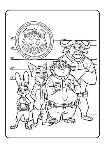 ZPD Squad Lineup coloring page