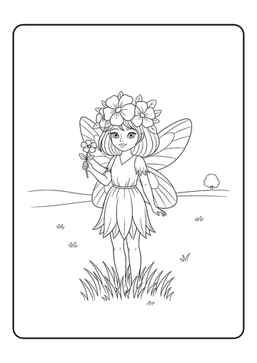 Flower Crown Field coloring page