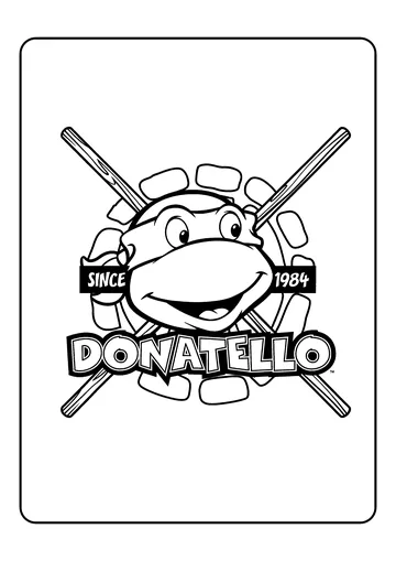 Donatello since 1984 badge coloring page