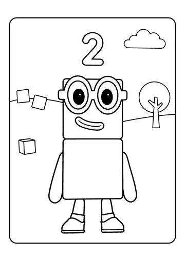 Two with Round Glasses coloring page