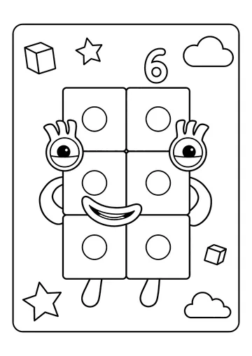 Six with Spot Dots coloring page