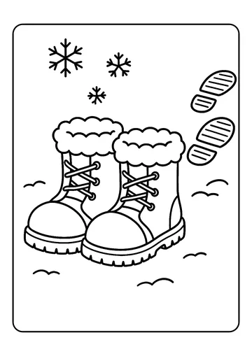 Boots in Fresh Snow coloring page
