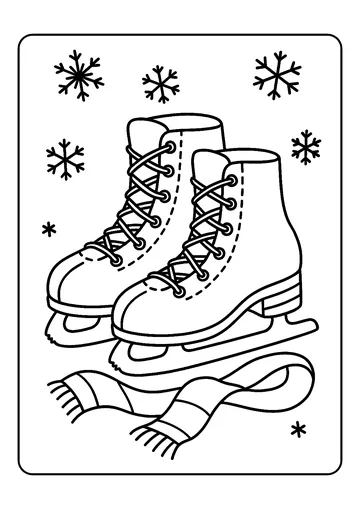 Ice Skates and Laces coloring page