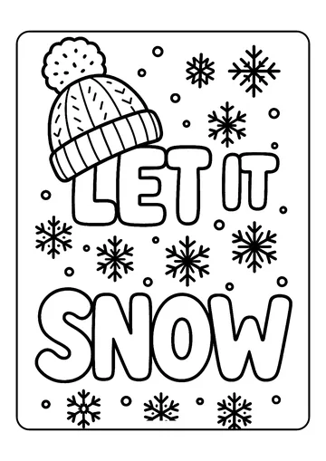 Let It Snow Lettering coloring page