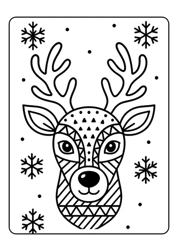 Reindeer Pattern Lines coloring page