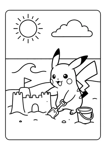Beach Sandcastle coloring page