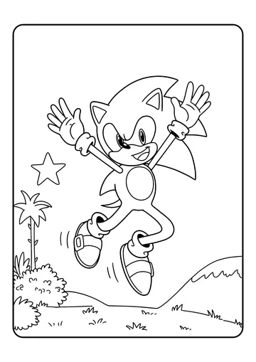 Sonic Jumping in the Air coloring page