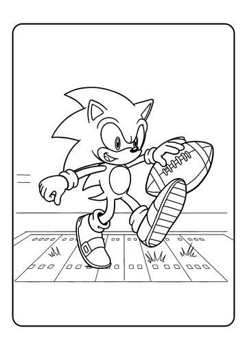 Sonic Playing Football coloring page
