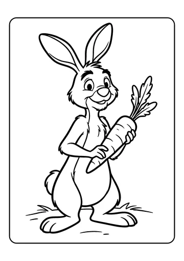 Rabbit with a Carrot coloring page