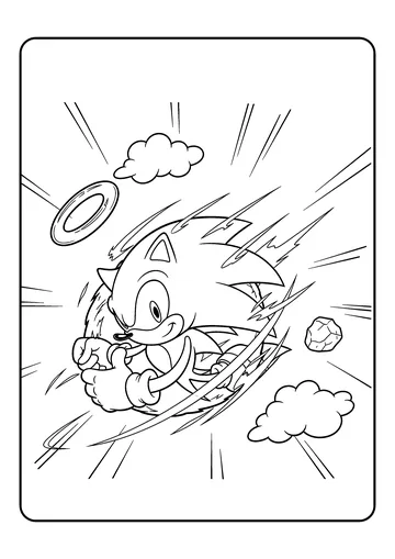 Sonic Spinning in Ball Form coloring page