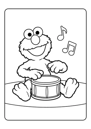 Elmo’s Drum Beat coloring page