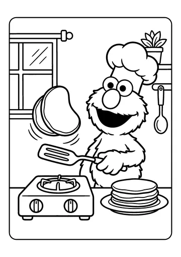 Makes Pancakes coloring page
