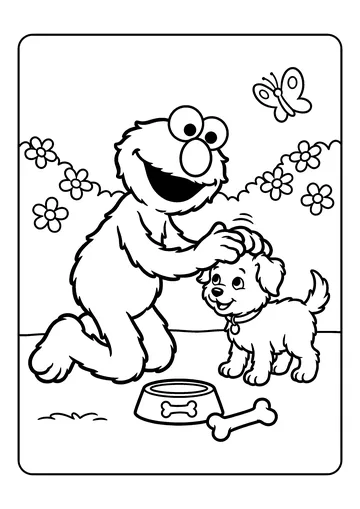 Meets a Puppy coloring page