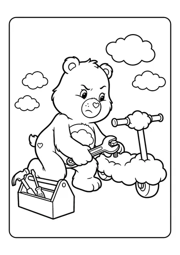 Grumpy Bear Cloud Fix coloring page