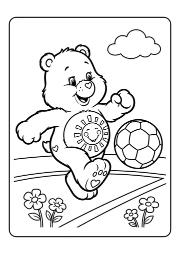 Funshine Bear Sunny Soccer coloring page