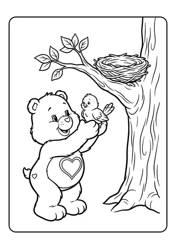 Tenderheart Bear Helping Hand coloring page
