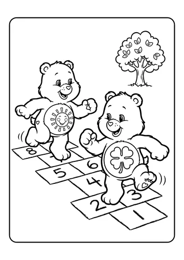 Funshine and Good Luck Hop Game coloring page