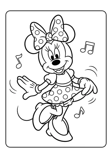 Minnie Dancing in Place coloring page
