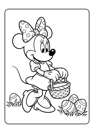 Minnie Easter Egg Hunt coloring page