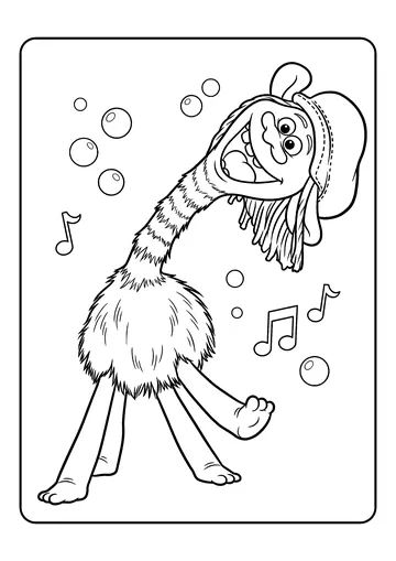 Cooper Sings with Bubbles coloring page