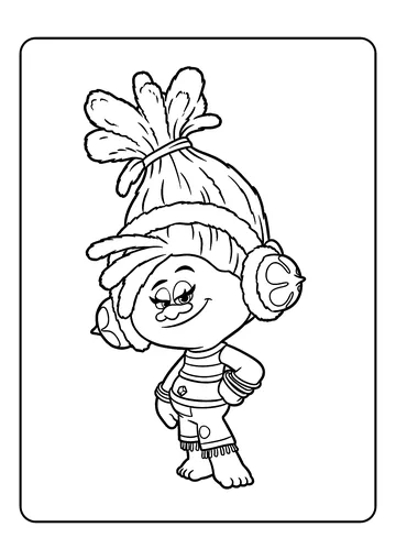 DJ Suki in Earmuffs and Scarf coloring page
