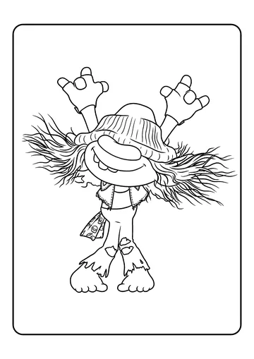 Riff Troll Jumps and Cheers coloring page