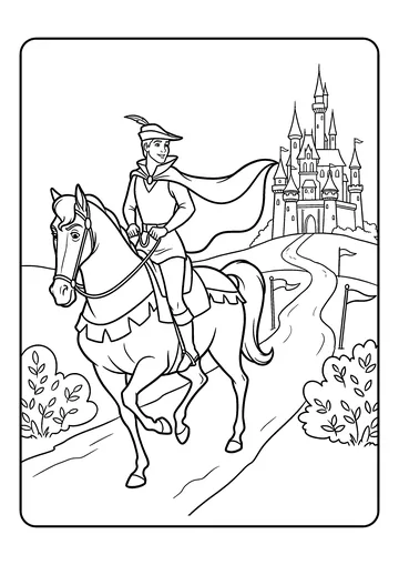 Prince Phillip Riding Samson coloring page