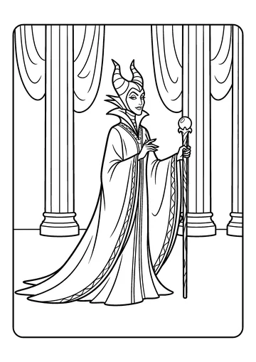 Maleficent at the Christening coloring page