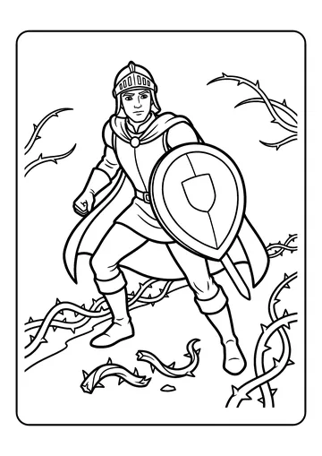 Phillip Cutting Through Thorns coloring page