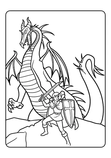Phillip Facing the Dragon coloring page