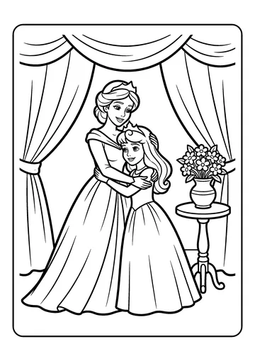 Queen Leah with Aurora coloring page