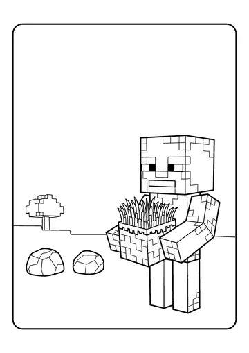 Enderman Holding a Block coloring page
