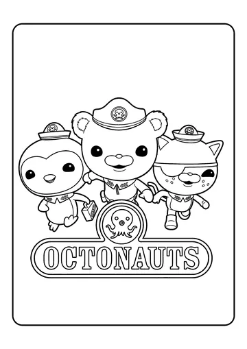 Captain Barnacles, Peso, and Kwazii Logo coloring page