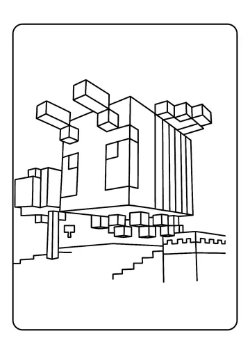 Giant Minecraft Bee coloring page