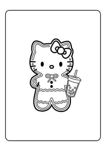Gingerbread Treat with a Drink coloring page