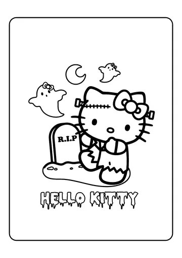 Spooky Graveyard coloring page