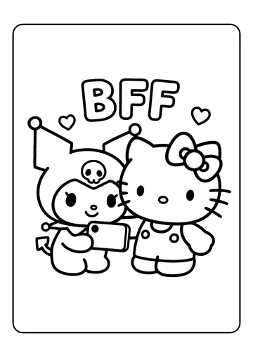 BFF Selfie Moment coloring page