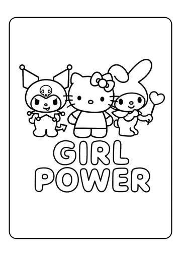 Girl Power Trio coloring page