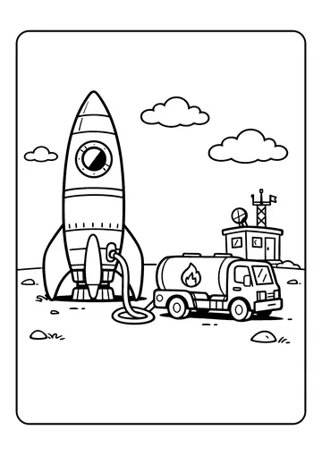 Fuel Truck Stop coloring page