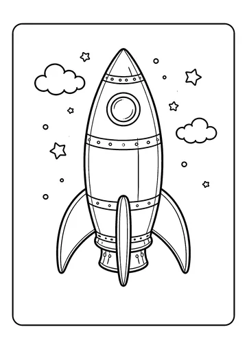 Wide-Fin Space Ship coloring page