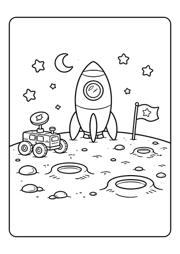 Rover and Landing Site coloring page