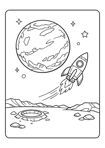 Approach to Mars coloring page