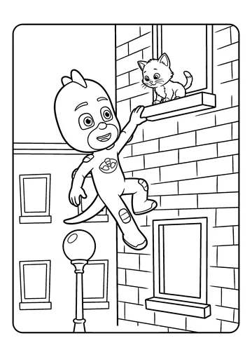 Gekko Wall Climb Rescue coloring page