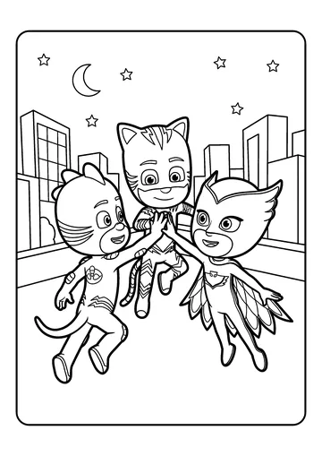 Team High-Five coloring page