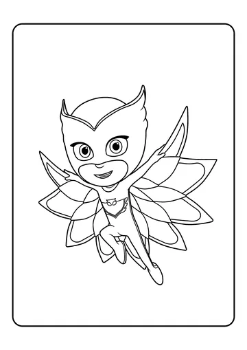 Owlette Flying With Wings Open coloring page