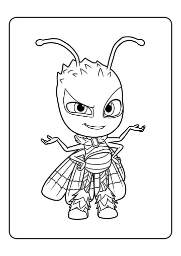 Motsuki Moth Villain Pose coloring page